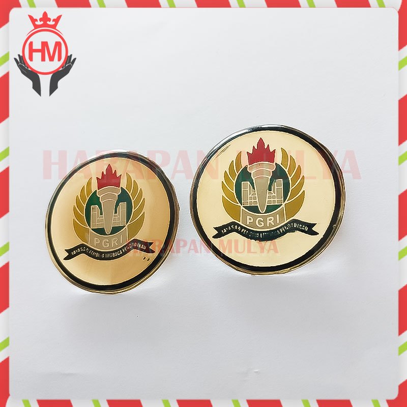 Pin Logo PGRI Bulat Pin Bros Atribut PGRI Bulat - HM