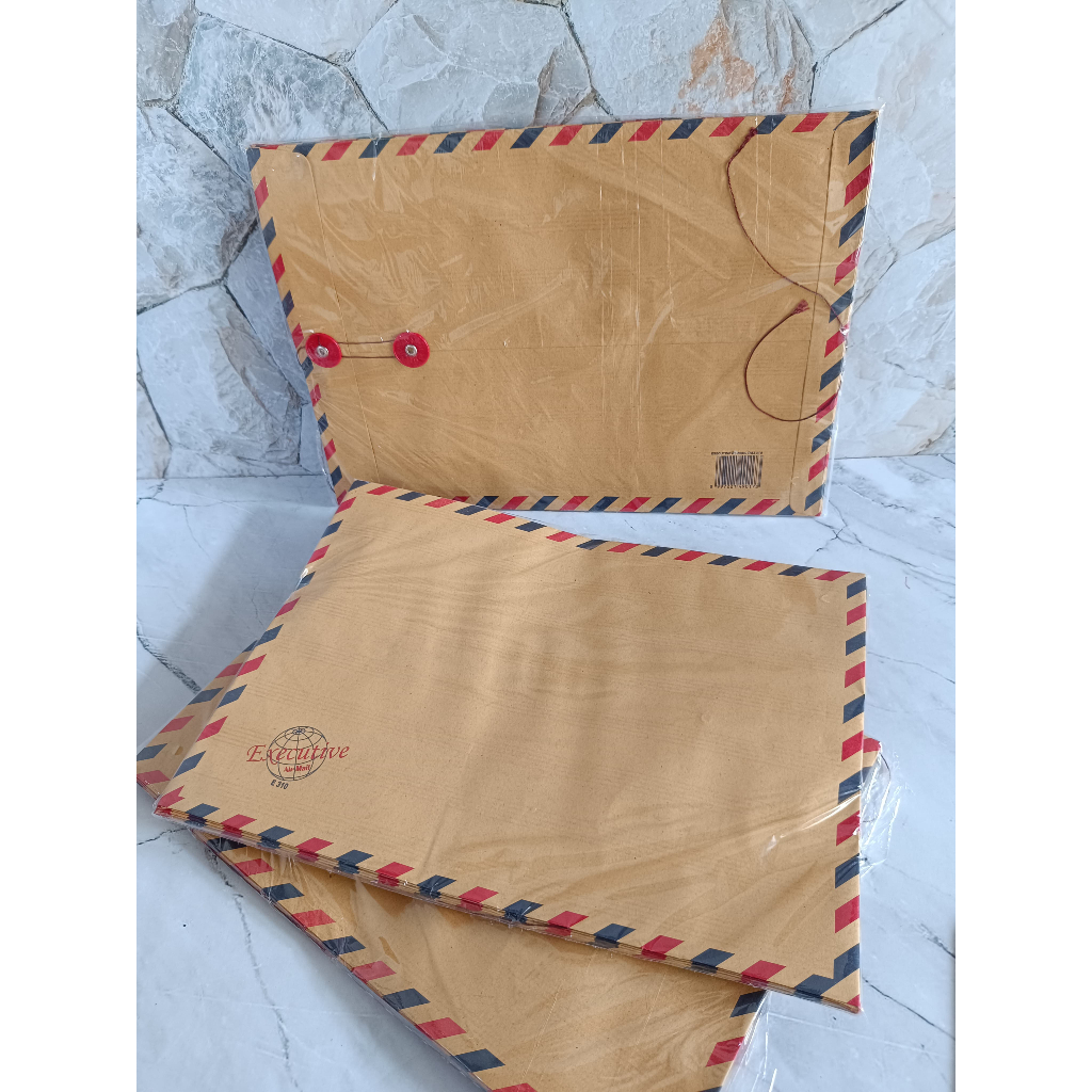 

SATU PACK ( 10 BIJI ) Amplop Executive 310 Amplop Coklat Air Mail Lamaran Kerja 310