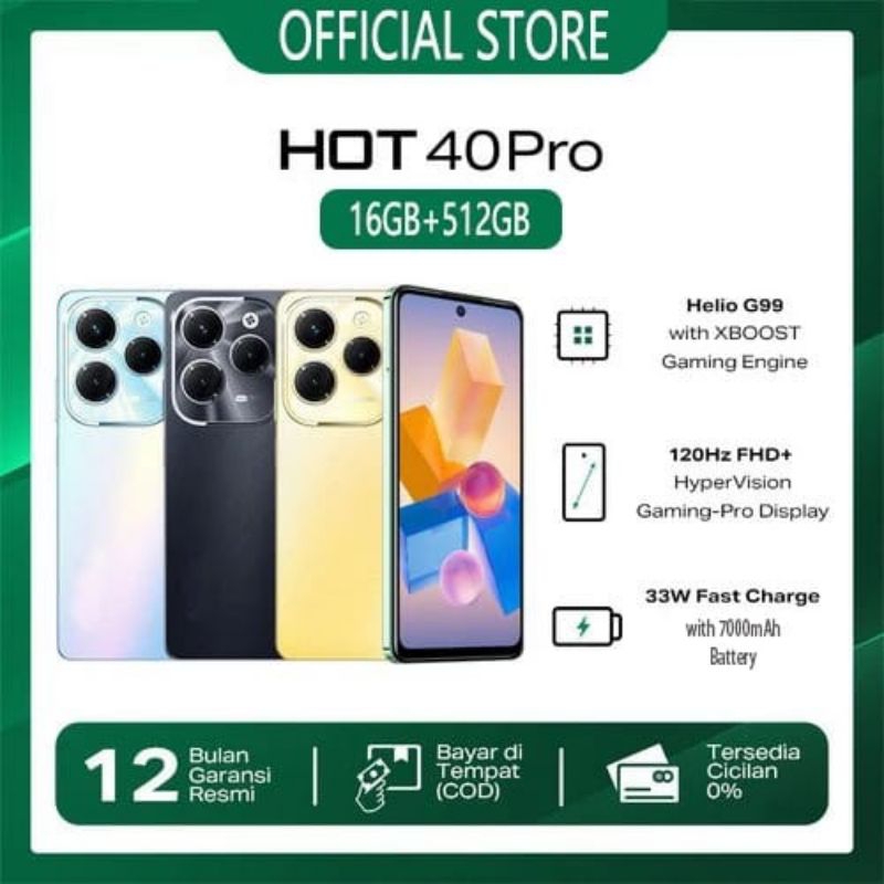 promo terbatas hp infinix hot40pro ram 12/512 gb