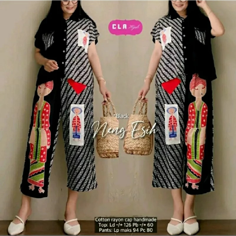 ONE SET TEJO PARANGG SEMERBAK BATIK ORI SETELAN WANITA KEKINIAN 2025 SETELAN WANITA TERBARU SETELAN 