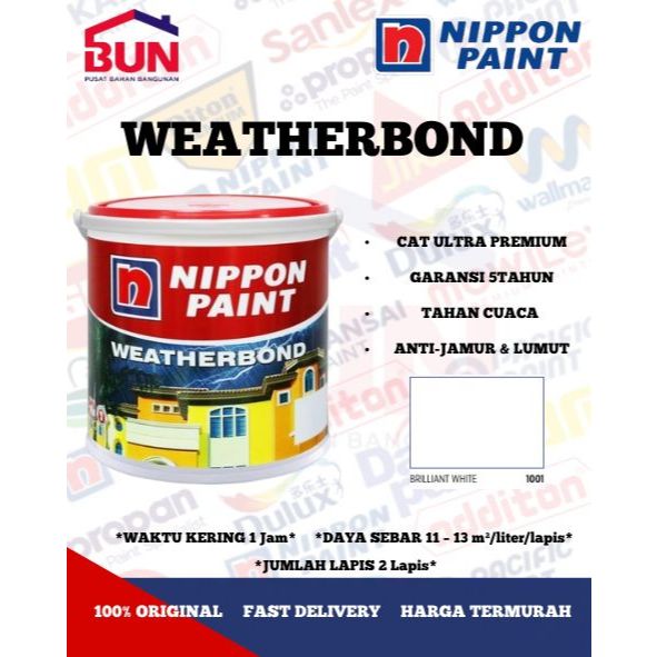 CAT NIPPON WEATHERBOND 20L / BRILLIANT WHITE dan WARNA - Putih