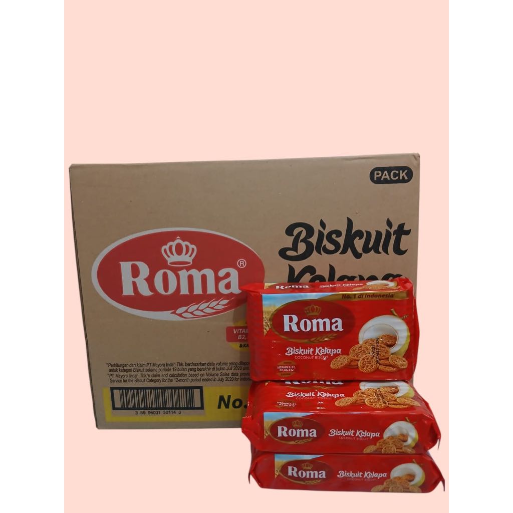 

Biskuit Roma Kelapa 300gr 1 kardus isi 28 pcs