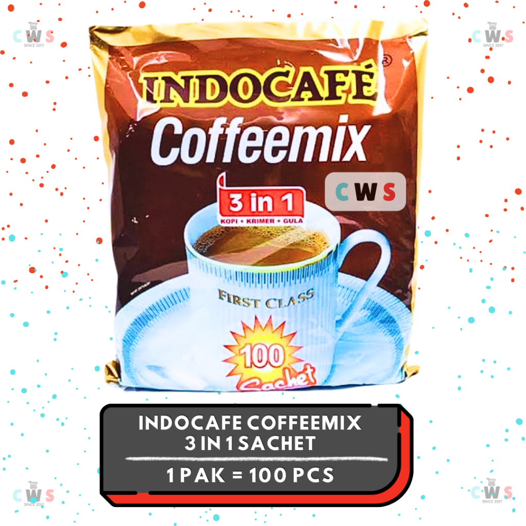 

INDOCAFE Coffeemix 3 In 1 Kopi Krimer Gula Instan Sachet - 1 Pak / 10 Renceng / 100 Pcs