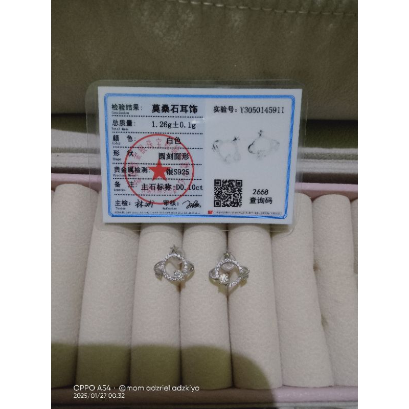 MOISSANITE silver 925 | anting berlian diamond moissanite 925