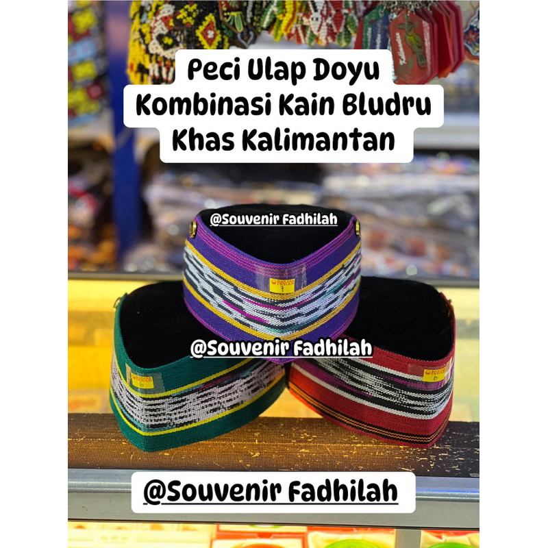 Peci Ulap Doyu Kombinasi Kain Bludru Khas Kalimantan