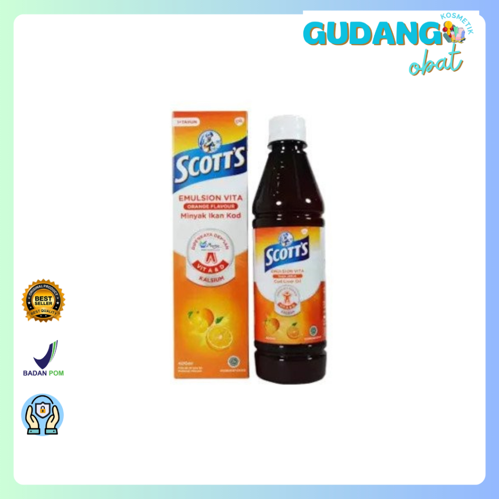 Scott's Emulsion Vita Orange 400 Ml - Scott Emulsion, Minyak Ikan, Multivitamin Anak