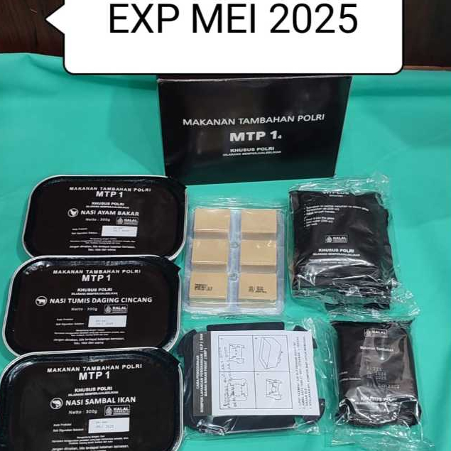 

13 in 1 Survival Food Paket Ransum Polri MTP1 Makanan Tambahan Polri T2SP MRE TNI