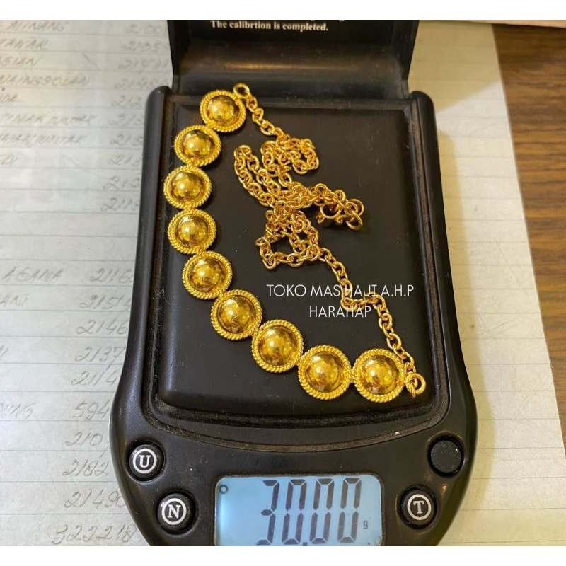 Kalung Bulat Pinggir 30 gram Emas LM/London 24K kadar 99,9%