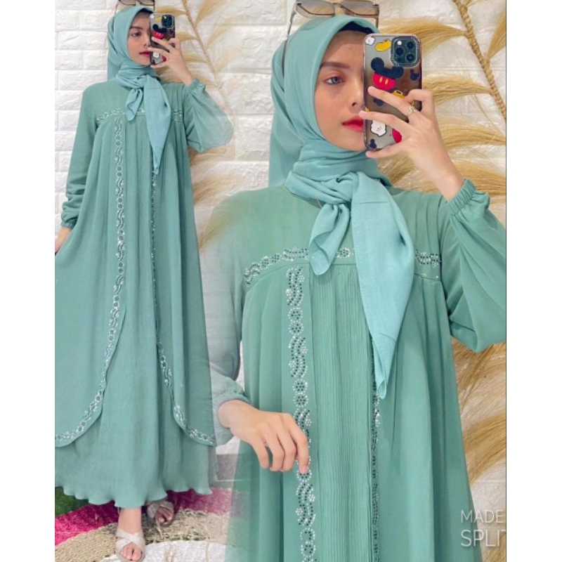 COD Sale Gamis  Prisket Payet Oval Premium Raihanah Dress Ceruty Babydoll Seragam Longdress Seragama
