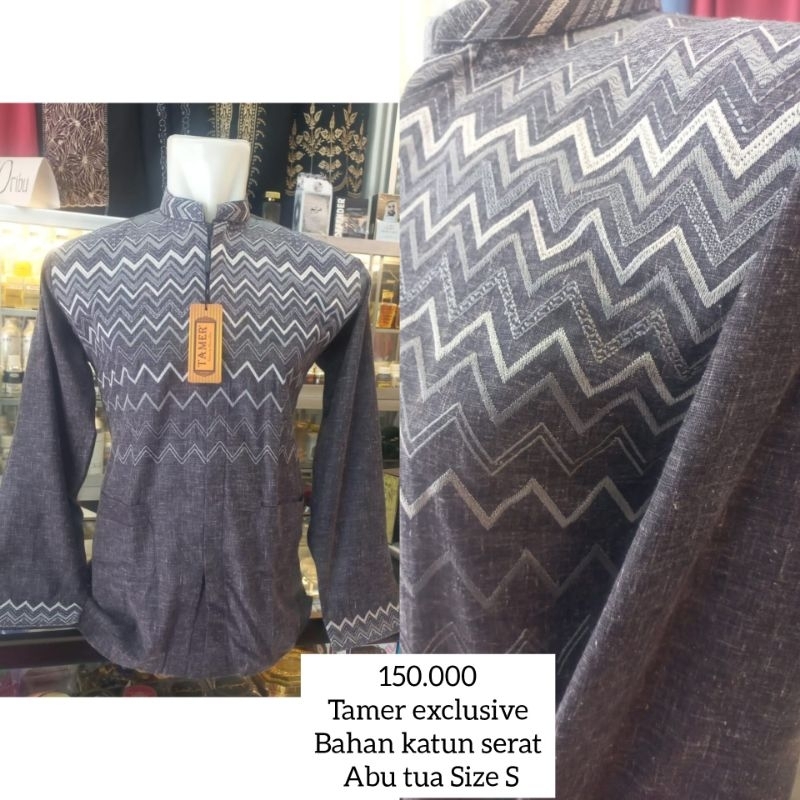 Baju Koko Takwa Pria Katun Bordir Premium Panjang  Tamer Aryaduta