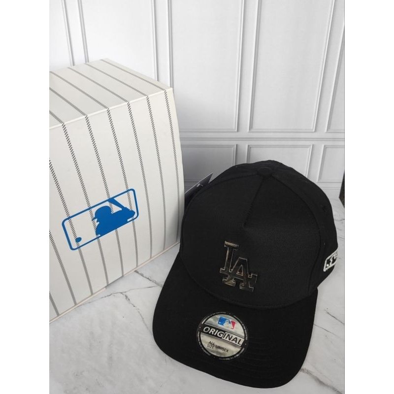 Topi Baseball Premiun Fullblack Logo LA Besi