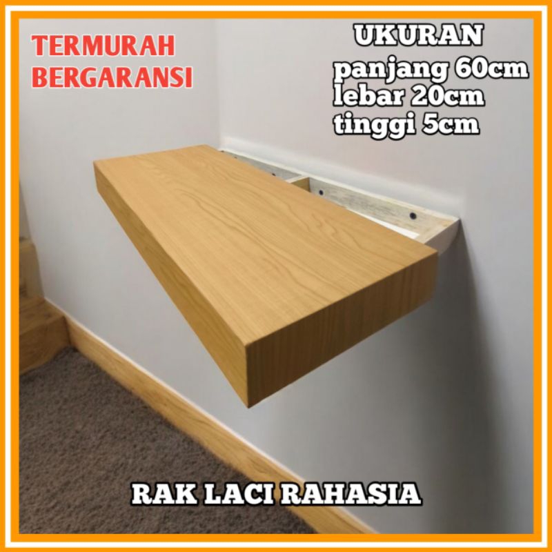 Rak Dinding Ambalan Kotak Laci Rahasia Ruang Penyimpanan Barang 60*20