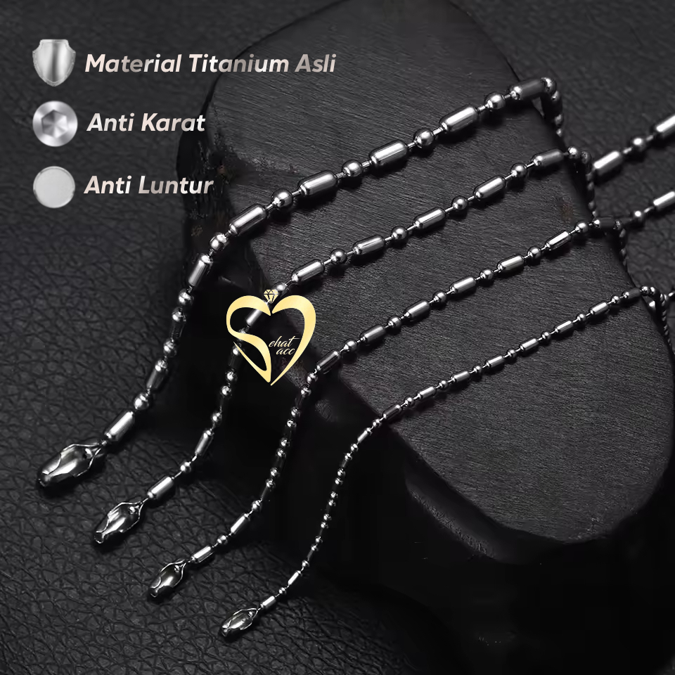 Kalung Rantai MCI Choker Stainless Bambu Monel Anti Karat Titanium Anti Luntur Baja Putih Monel