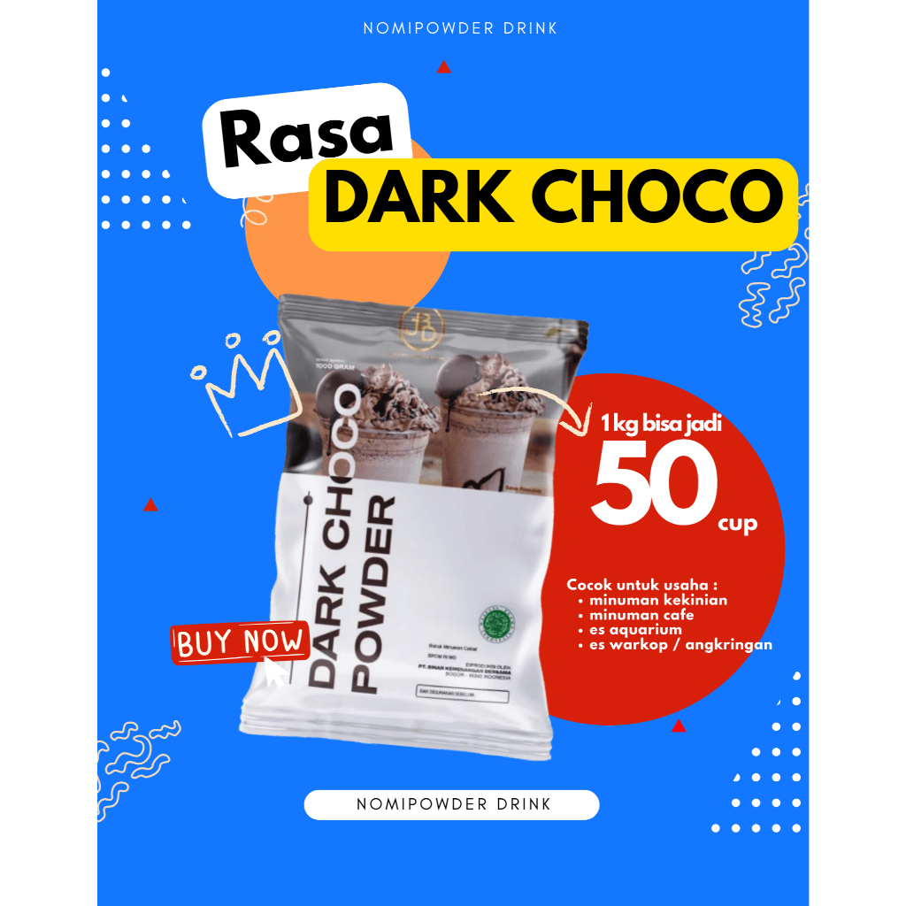 

Bubuk Minuman Premium DARK CHOCOLATE -Jakarta Bubble Drink | BPOM&HALAL