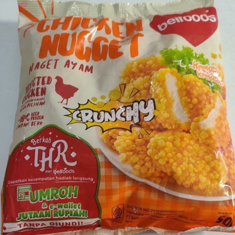 

BELFOODS CHIKEN NUGGET CRUNCHY 500G