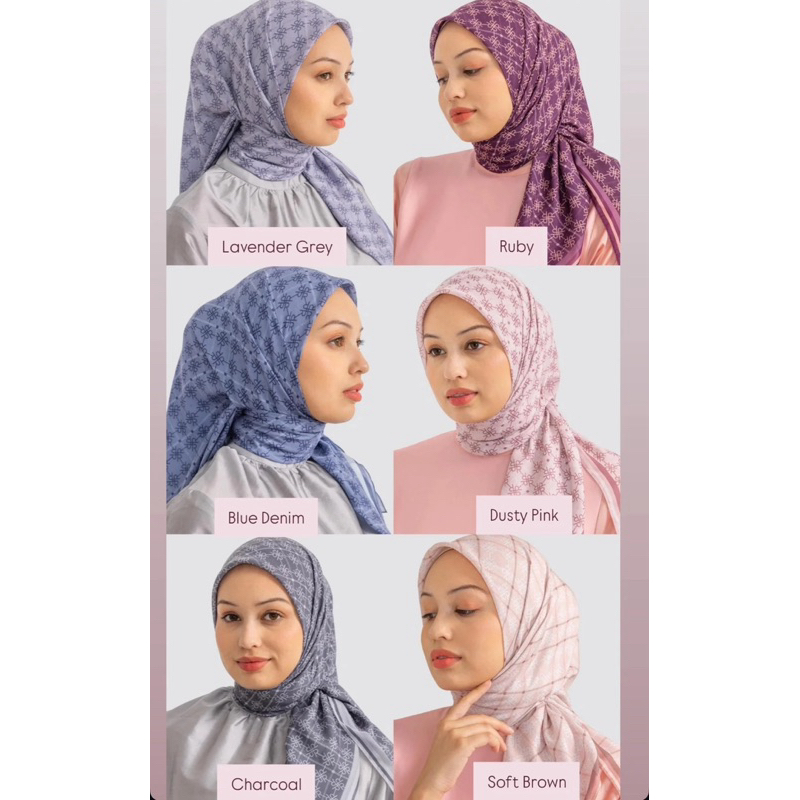 Eshal Scarf Riamiranda Monogram Series Blouse Hijab Square Segiempat Voal Kerudung RM Ria Miranda