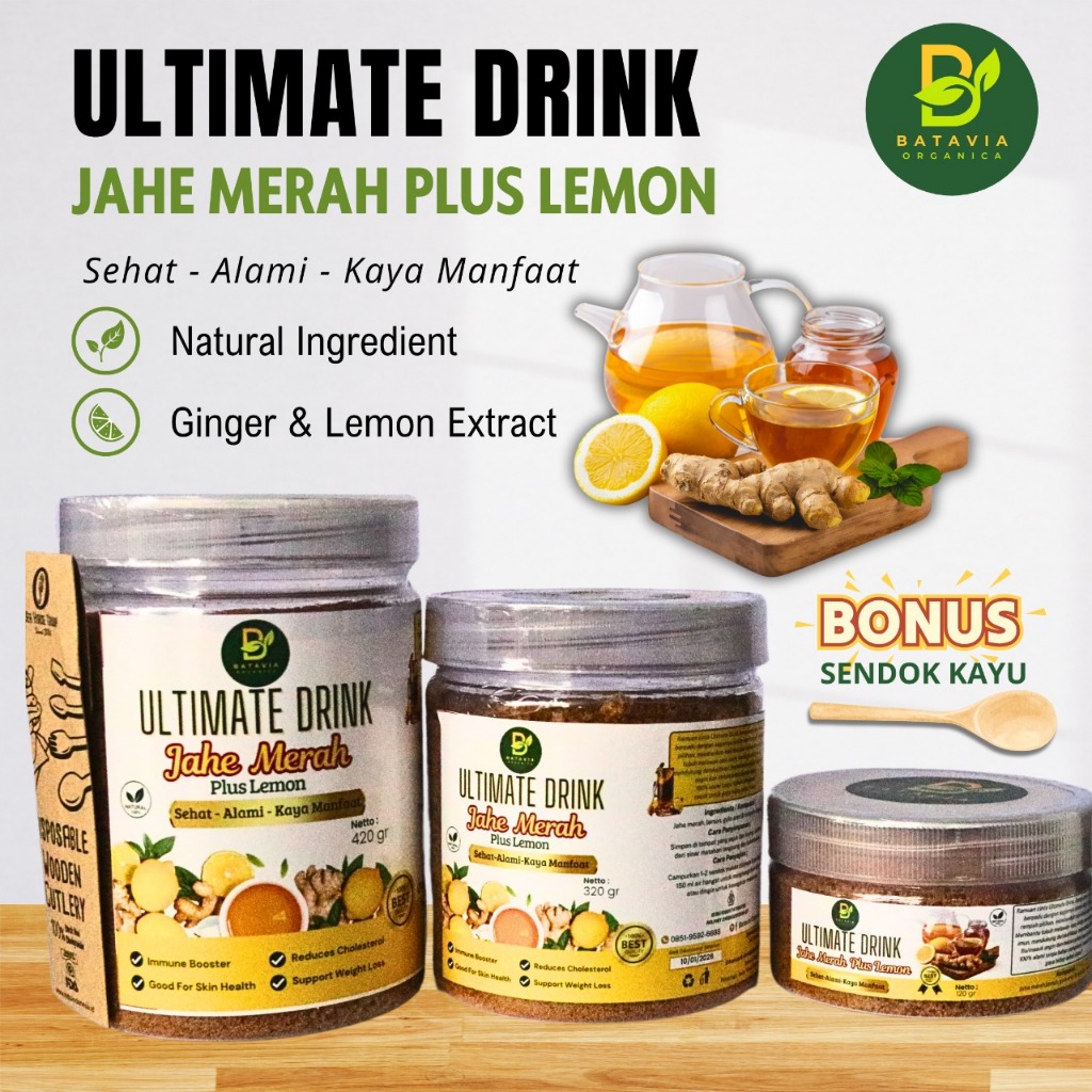 

Batavia Organica JSR Ultimate Drink Jahe Lemon Wedang Jahe Lemon Instan Bubuk Powder