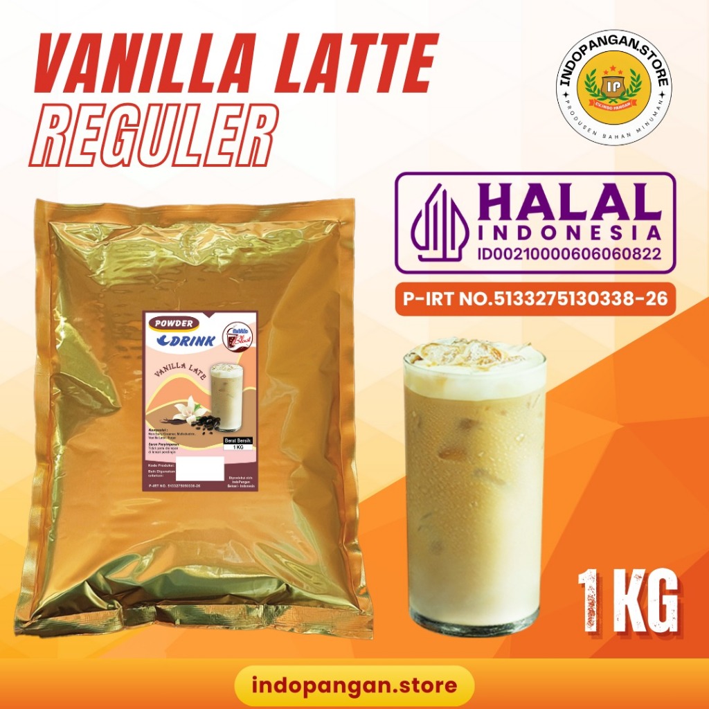 

Powder Rasa Vanilla Latte 1 Kg (Mix gula) Kemasan Foil - Bubuk Minuman Rasa Vanilla Latte 1 Kg