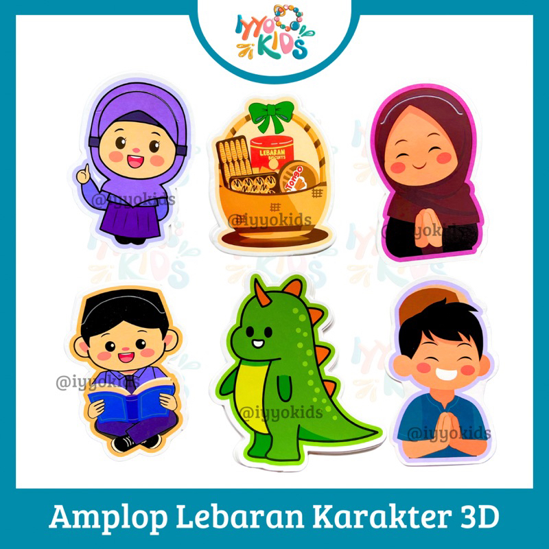 

IYYO KIDS | AP12 (Isi 5 Pcs) Amplop Lebaran THR Lucu Karakter Amplop Murah Bahan Bagus Amplop Idul Fitri 3D