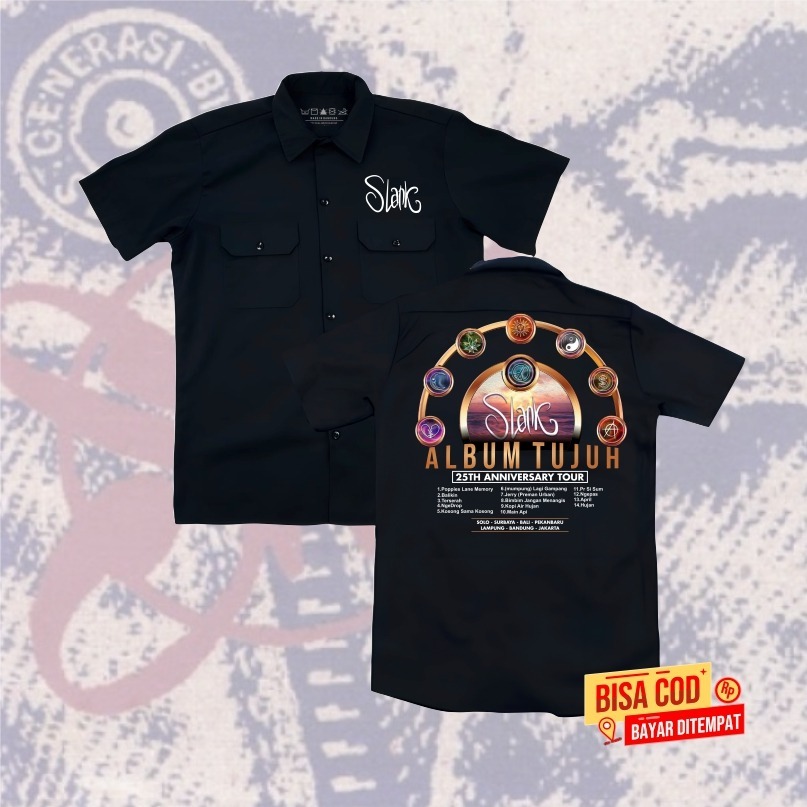 KEMEJA SLANK DISTRO NEW ANIVERSARY 25 TOUR SLANK ALBUM TUJUH