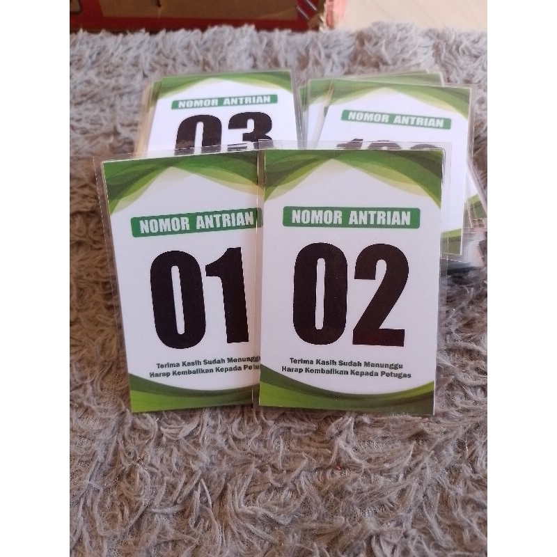 

kartu antrian no 1 - 100 bisa ditambah tulisan posyandu atau nama warung
