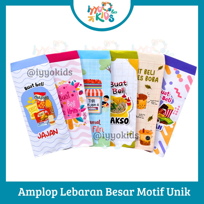 

IYYO KIDS | AP14 (Isi 10 Pcs) Amplop THR Lebaran Panjang Amplop Idul Fitri Murah Motif Karakter Lucu Amplop THR Murah Estetik Printing Bagus