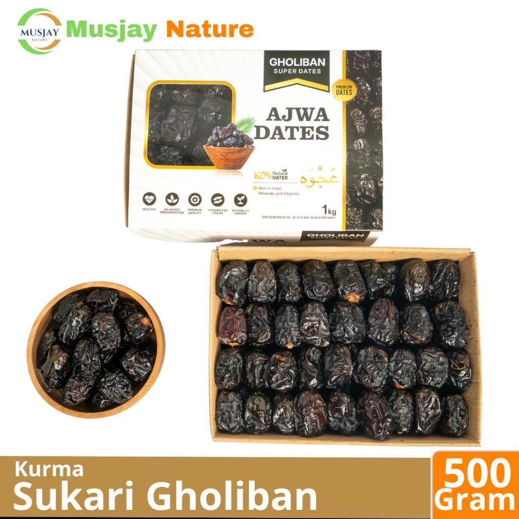 

Kurma Ajwa Gholiban Super Premium Dates 1Kg I Kurma Nabi