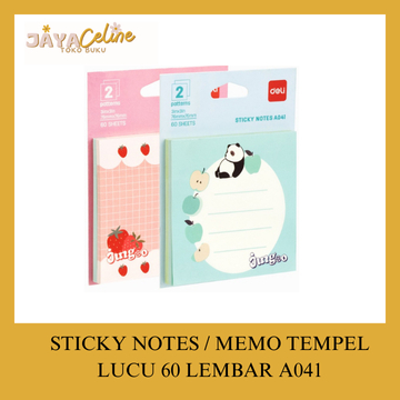 

Deli Sticky Notes / Memo Tempel Lucu 60 Lembar Merekat Kuat EA041