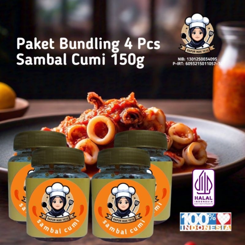 

Paket Bundling 4 Pcs Sambal Cumi 150g Dapur Mak Yeye
