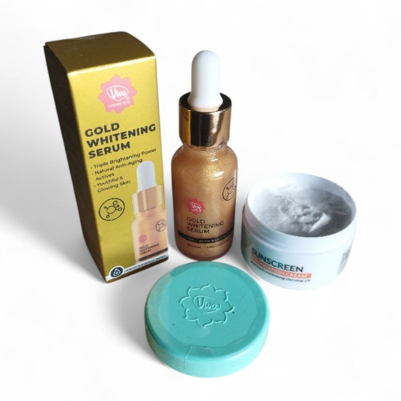 Paket Viva Serum Gold Whitening + Sunscreen Viva