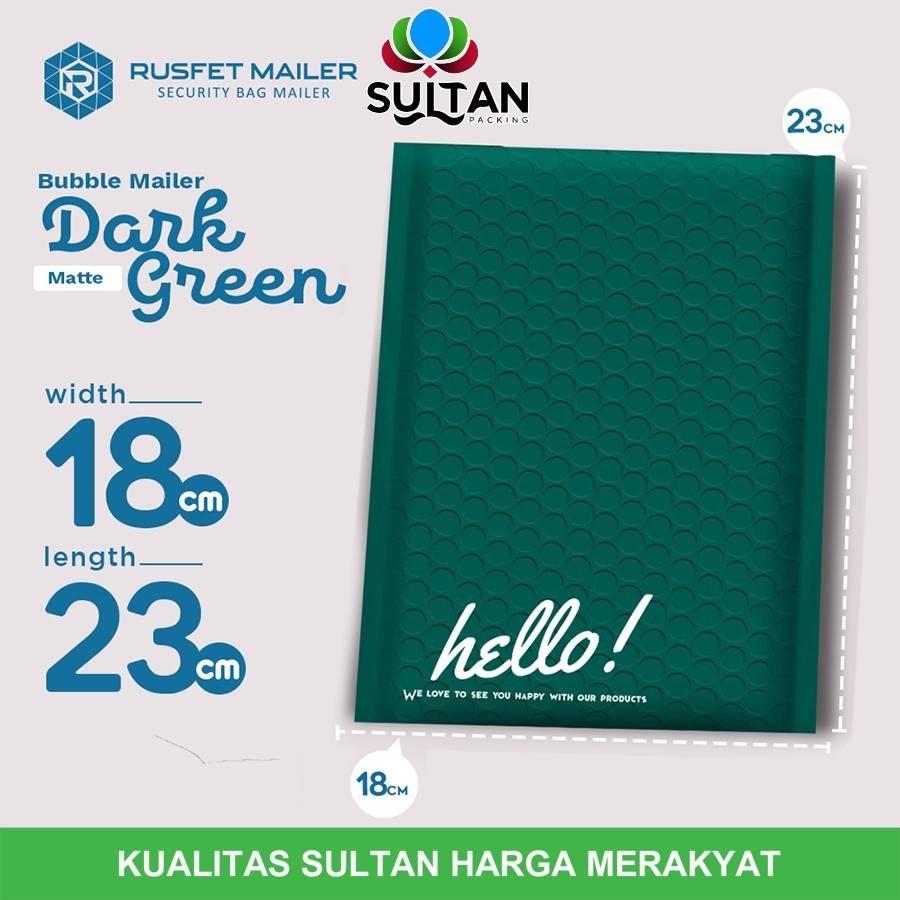 

AMPLOP BUBBLE MAILER DARK GREEN PREMIUM 18x23cm TERMURAH SATUAN