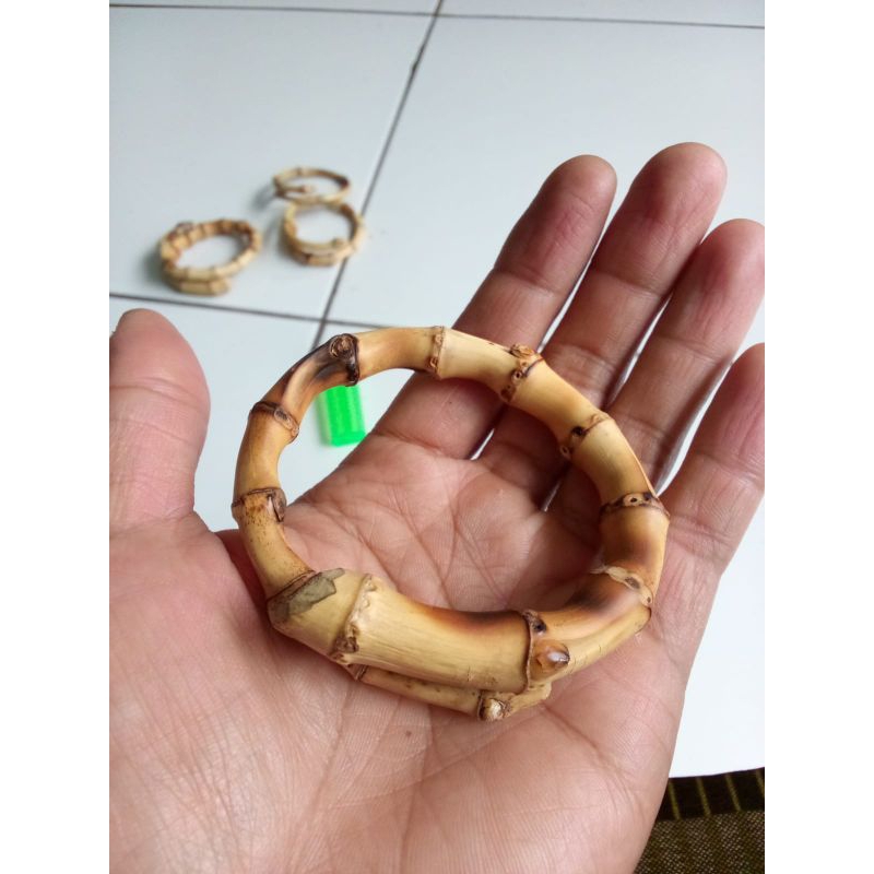 gelang bambu etnik gelang akar bambu kuning