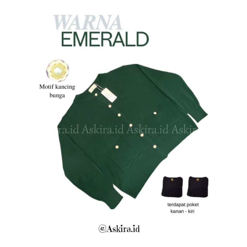 Zahra Cardi Rajut Kancing Bunga