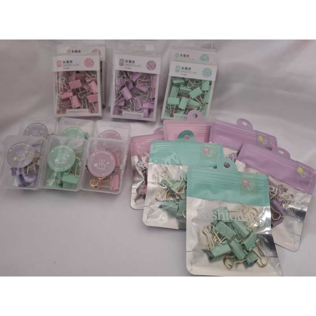 

BINDER CLIPS WARNA PASTEL SET / SET BINDER CLIP WARNA PASTEL