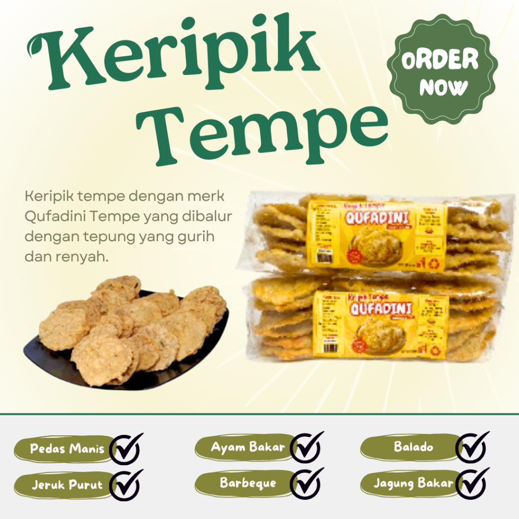 

Kripik Tempe Premium Asli malang Keripik Tempe Jeruk Purut KripiK Tempe Kerin Renyah Krenyes malang Jeruk Pedas Manis