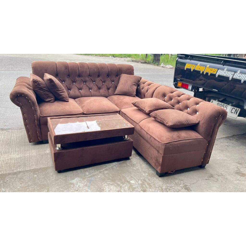 Sofa L Bludru Premium / Sofa L