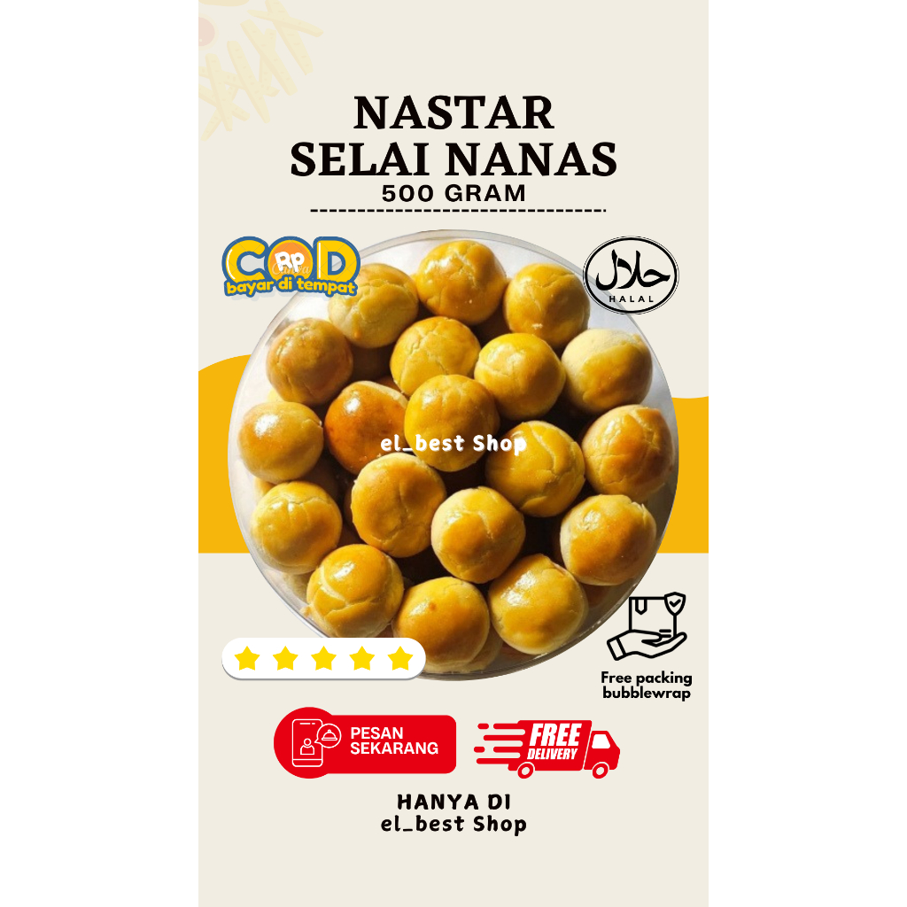 

Nastar Nanas 500 gram | Kue kering Kue Lebaran | Kue Kering Kiloan Kue Kering Lebaran Premium Murah