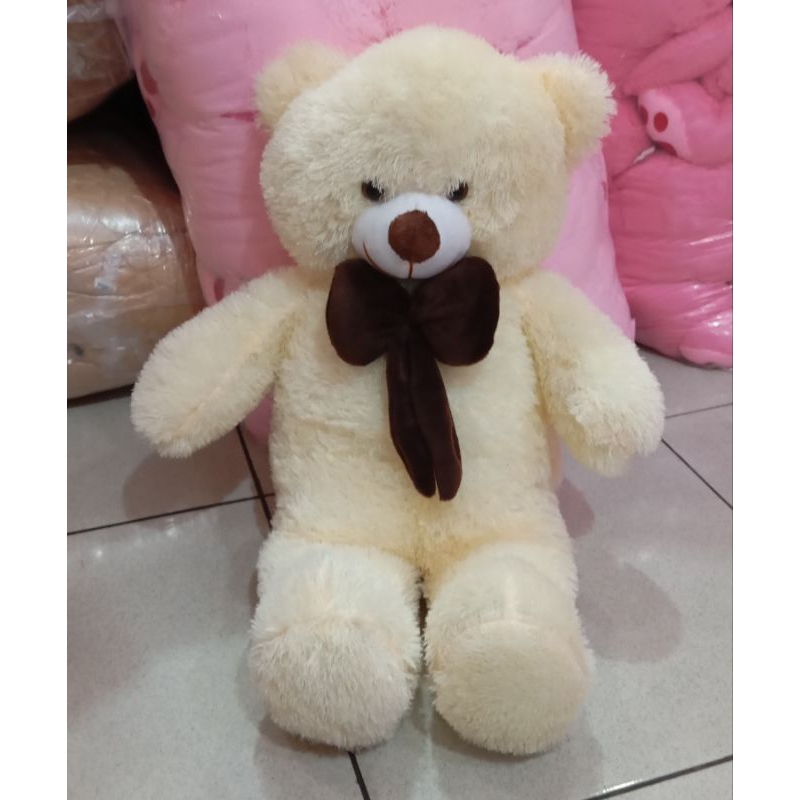 boneka beruang pita cream 57cm