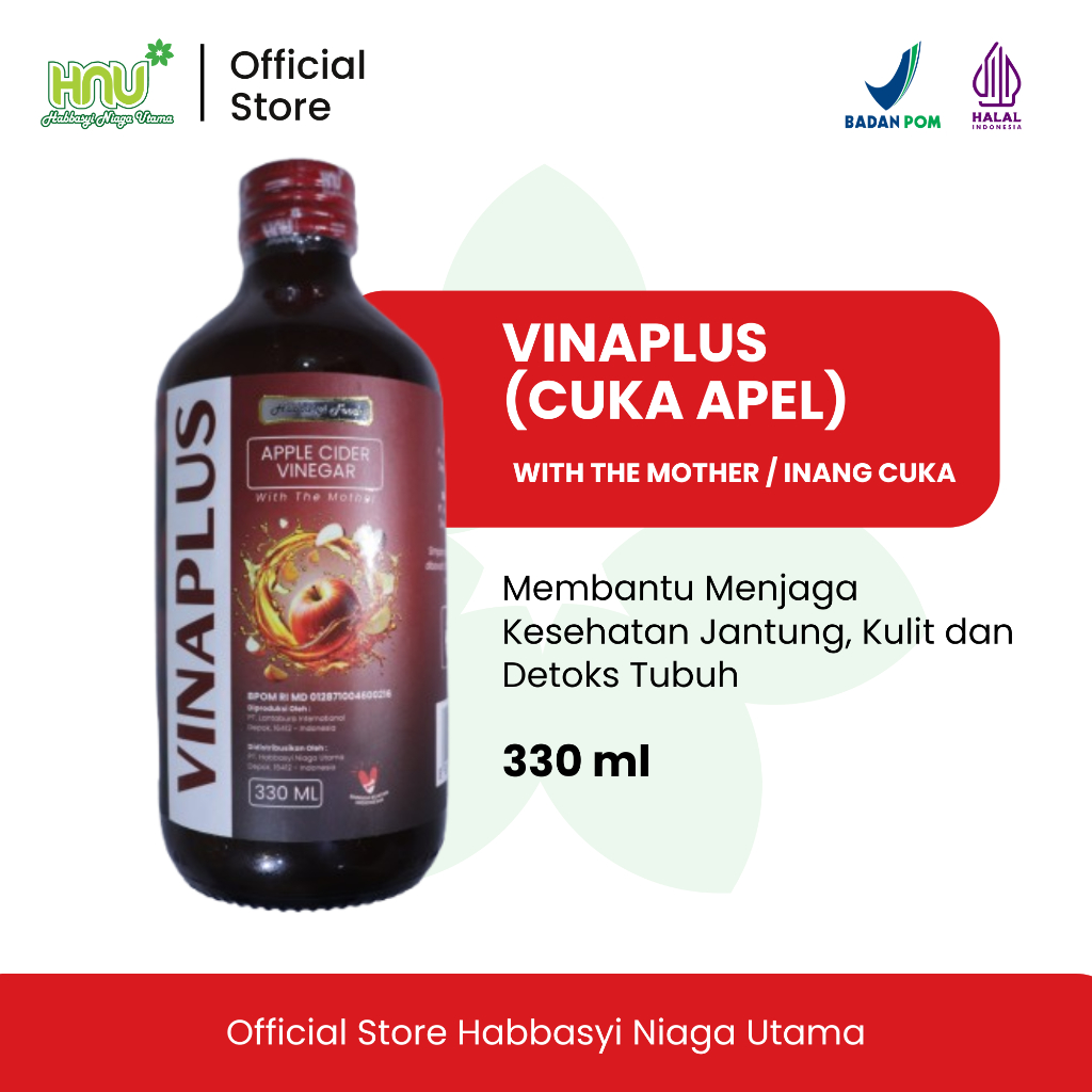 

Habbasyi Niaga Utama - VINAPLUS Cuka Apel isi 330 ml - Membantu Mengatasi Jerawat, Penyakit Jantung dan Detoks Tubuh - 100% Cuka Apel Murni