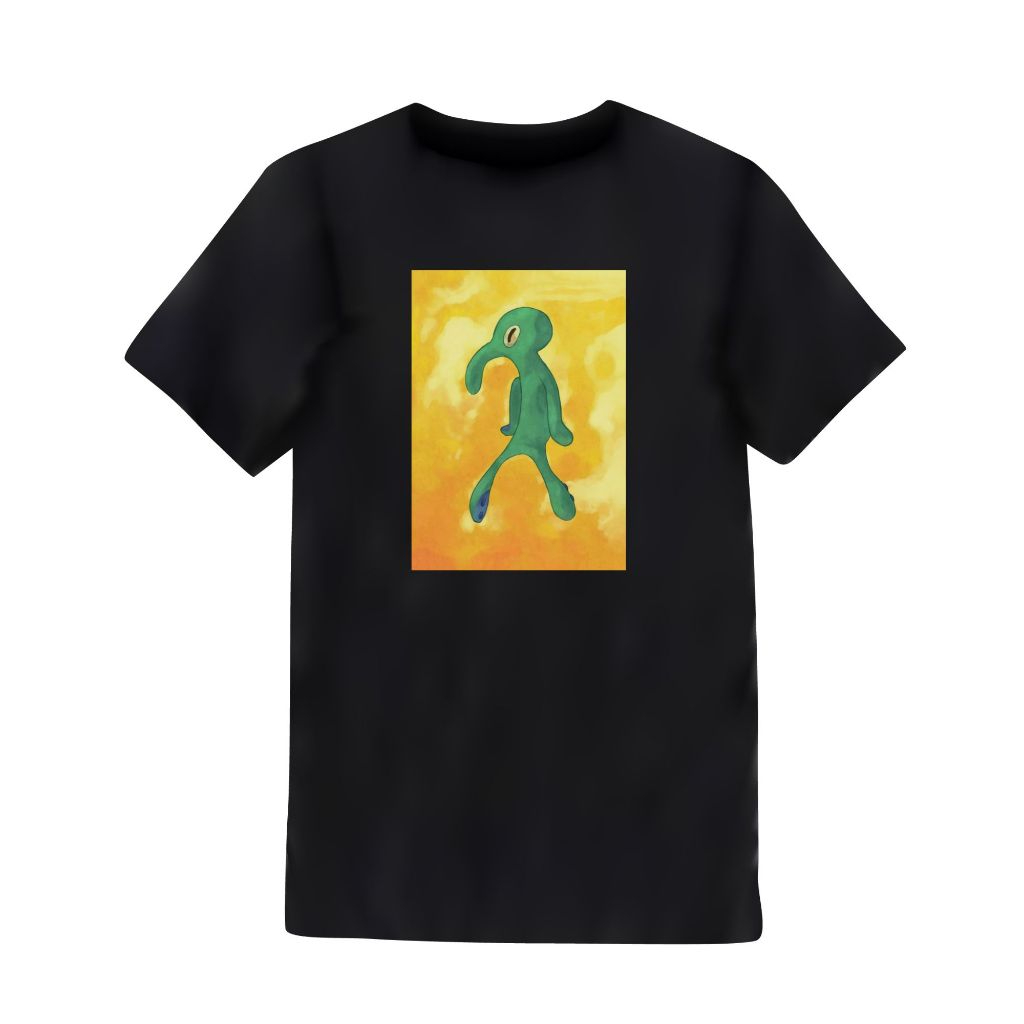 Baju Kaos T-Shirt Squidward Tampan dan Berani