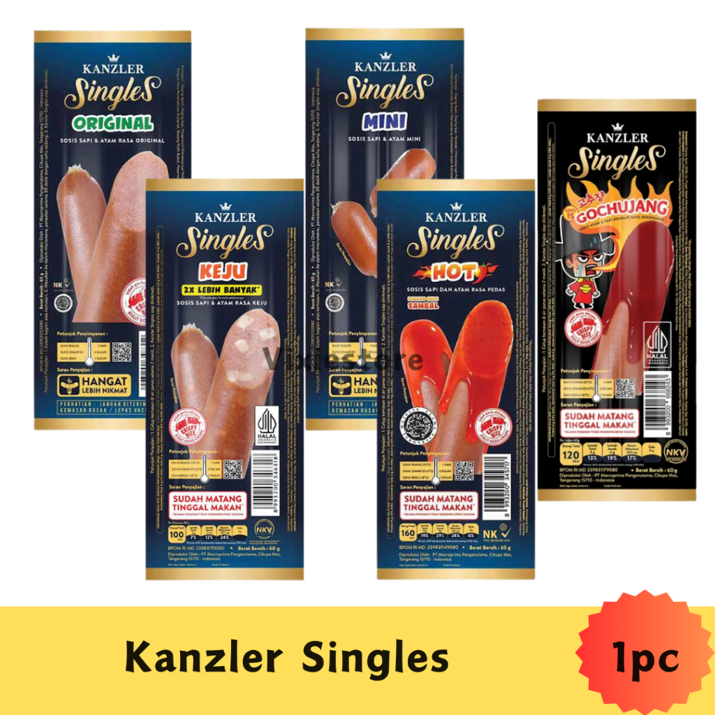 

Kanzler Singles Sausage Original Keju Hot Mini 65g - Sosis Kanzler