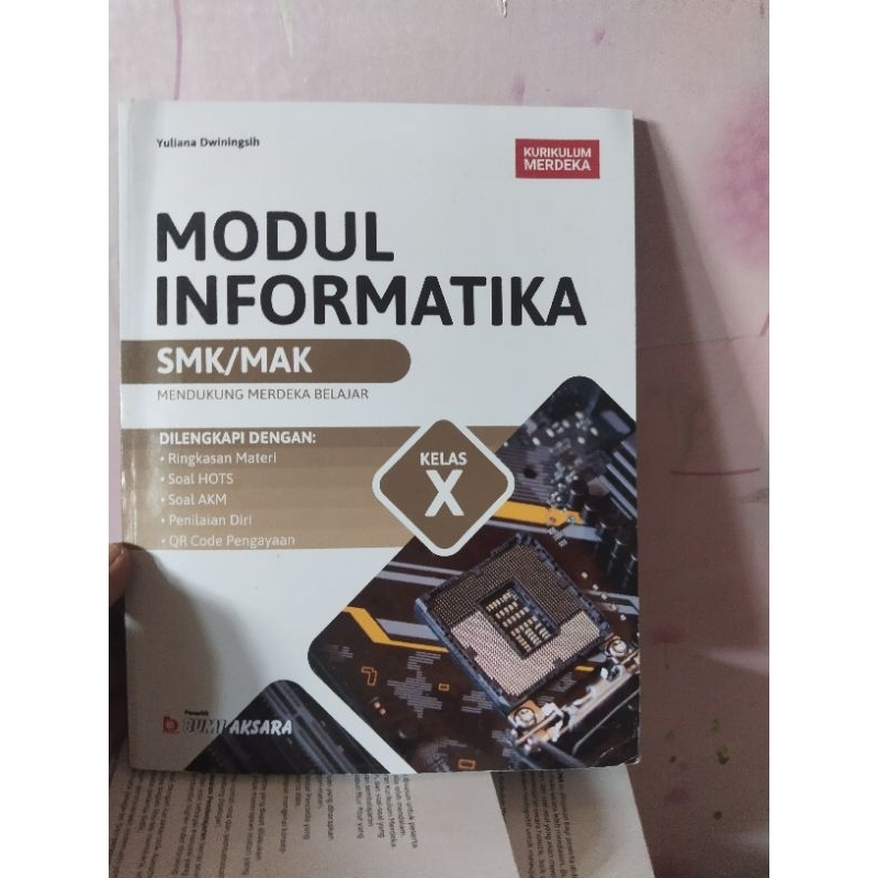 buku modul informatika,matematika,bahasa Inggris, bahasa Indonesia, sejarah,agama islam,ppkn/pendidi