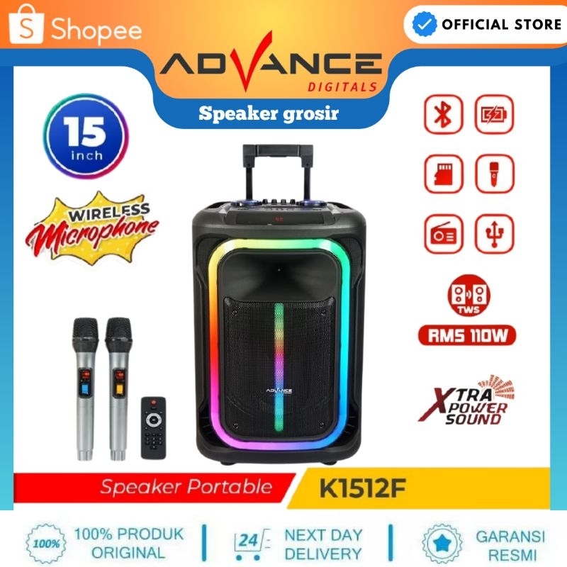 Speaker Meeting BluetoothAdvance K1512-F Salon Aktif 15" Free 2 Mic k1512f