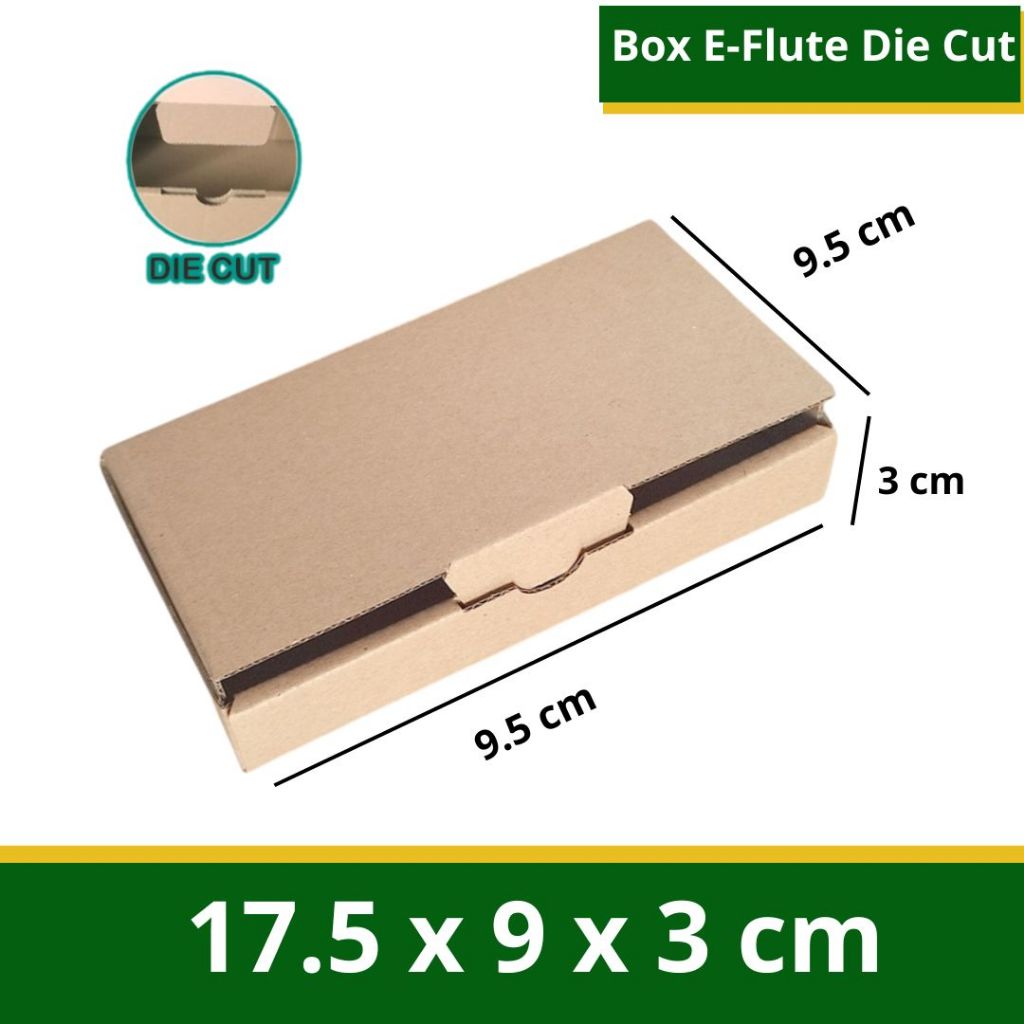 

Box Kardus E-Flute Die Cut 17,5x9x3 cm untuk Packing Olshop Tempered Glass Accessories HP Souvenir Kado