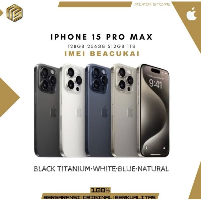 ￼iPhone 15 PRO MAX / 15 PRO 128GB 256GB 512GB 1TB BEKAS Second ORIGINAL Seken Apple