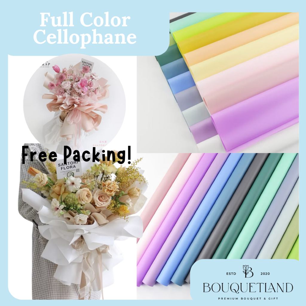 

(5 Lembar) Full Color Pastel Cellophane | KERTAS BUKET BUNGA | BOUQUET WRAPPING PAPER | PEMBUNGKUS BUKET READY STOCK | KERTAS BUKET BUNGA | CELLOPHANE PASTEL