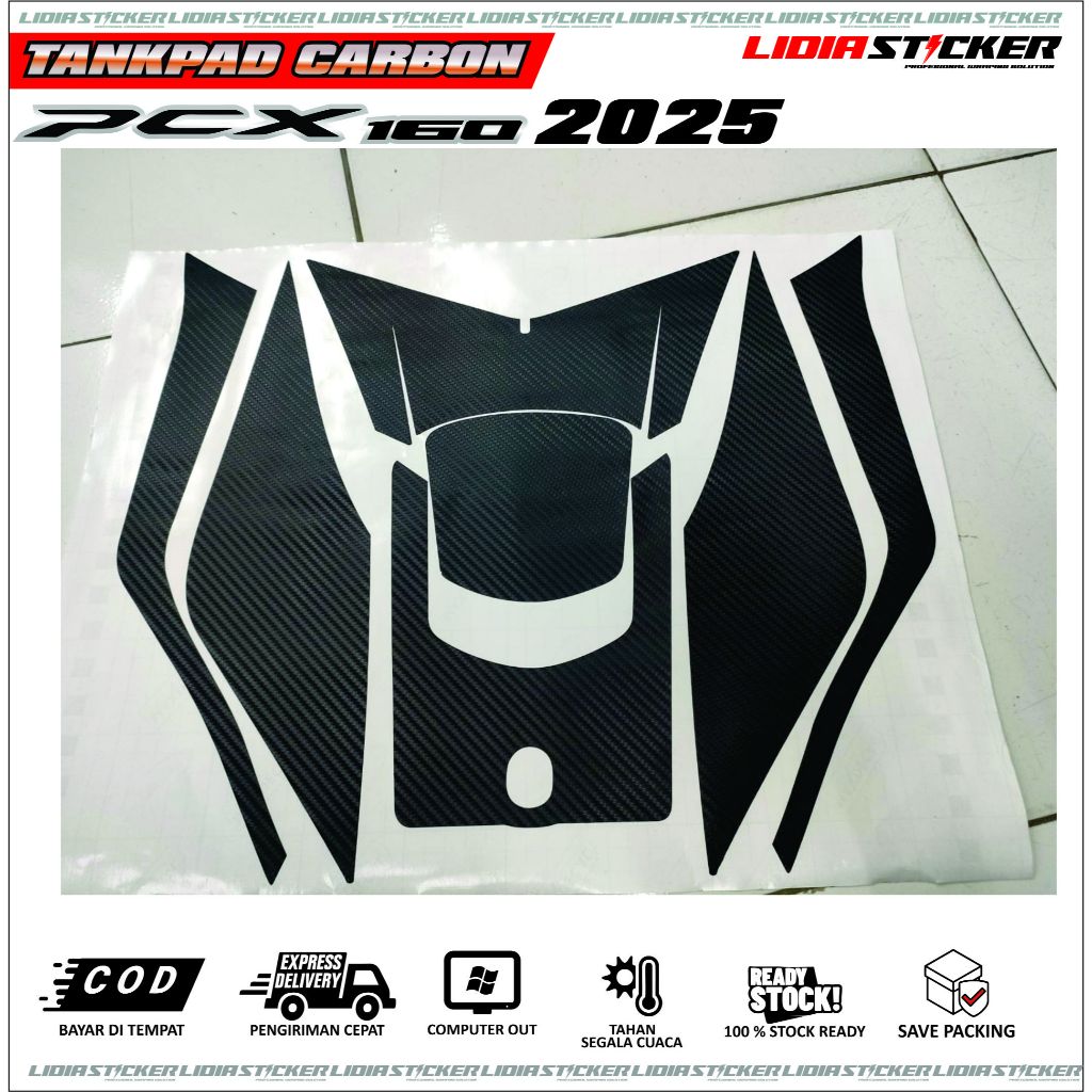 STICKER CARBON TANKPAD PCX 160 2025 ROADSYNC