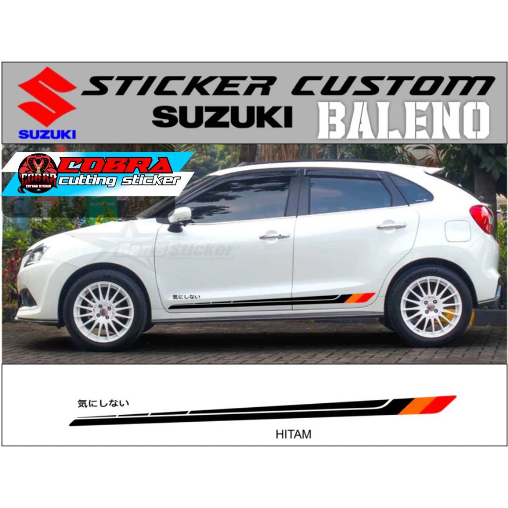 STICKER STIKER AKSESORIS MOBIL SUZUKI BALENO CUTTING STICKER BODY SAMPING SUZUKI