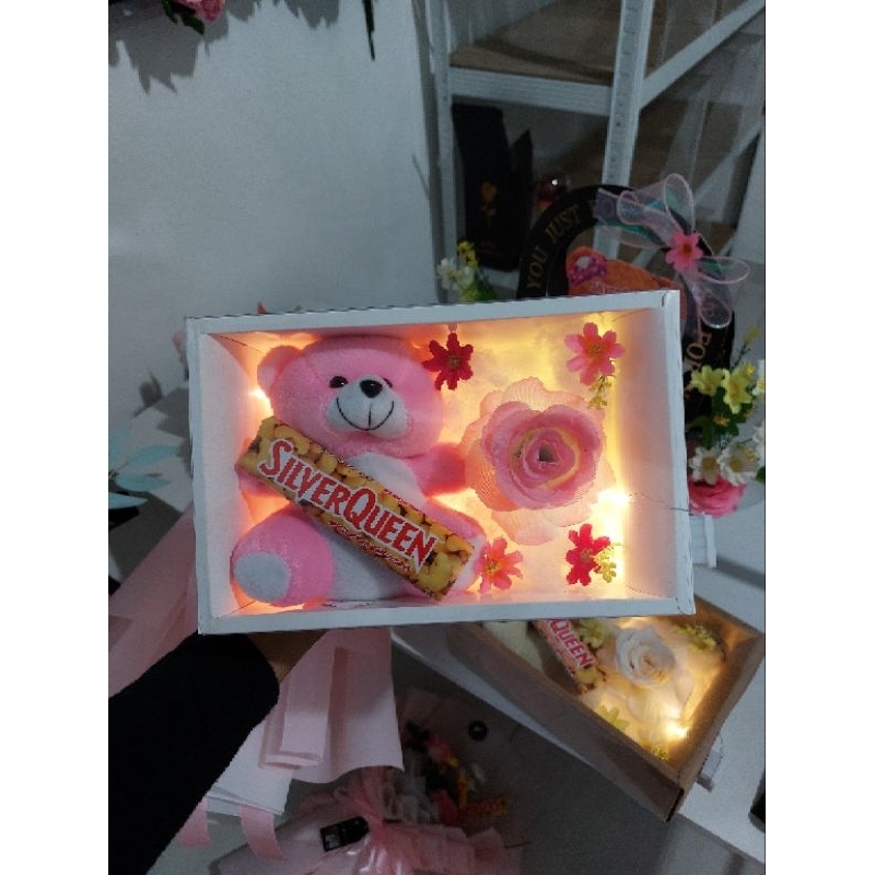 Flowers box silverqueen - gift valentine