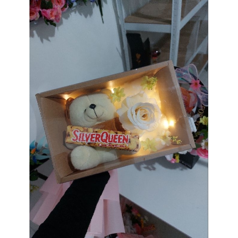 Flowers box silverqueen - gift valentine